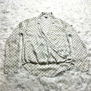 Forever 21 Long-sleeved Blouse with Deep V Plunge Size S